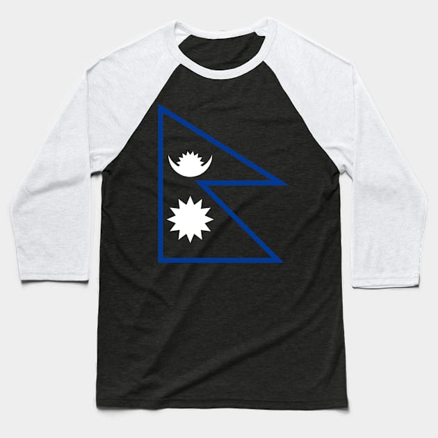 Nepal Flag Baseball T-Shirt by Historia